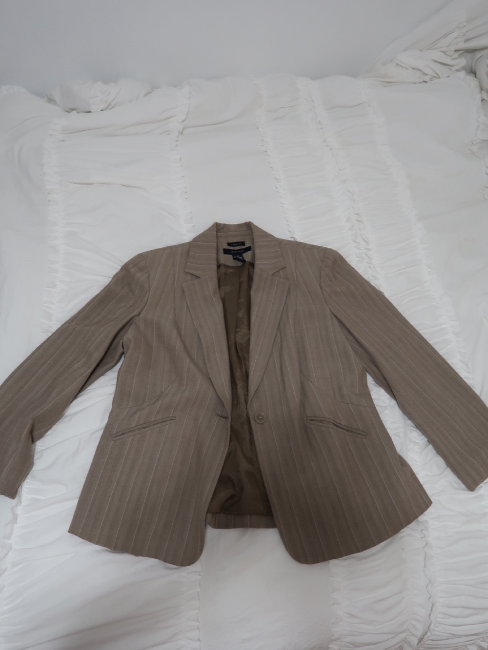 Jones Wear Light Brown Pinstripe Blazer